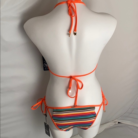 Wildfox Zooey multicolor rainbow triangle bikini top and matching string bikini - Picture 5 of 16